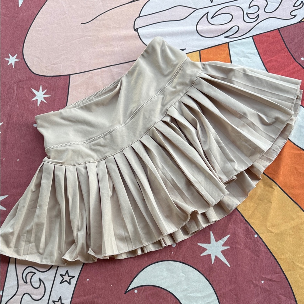 Athletic Beige Pleated Skirt